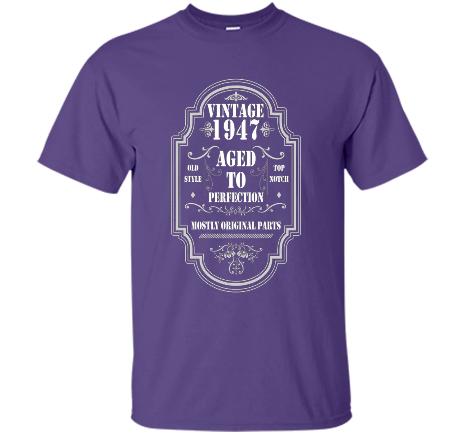 Funny birthday Tshirt for Men/Women. Vintage 1947 Tshirt