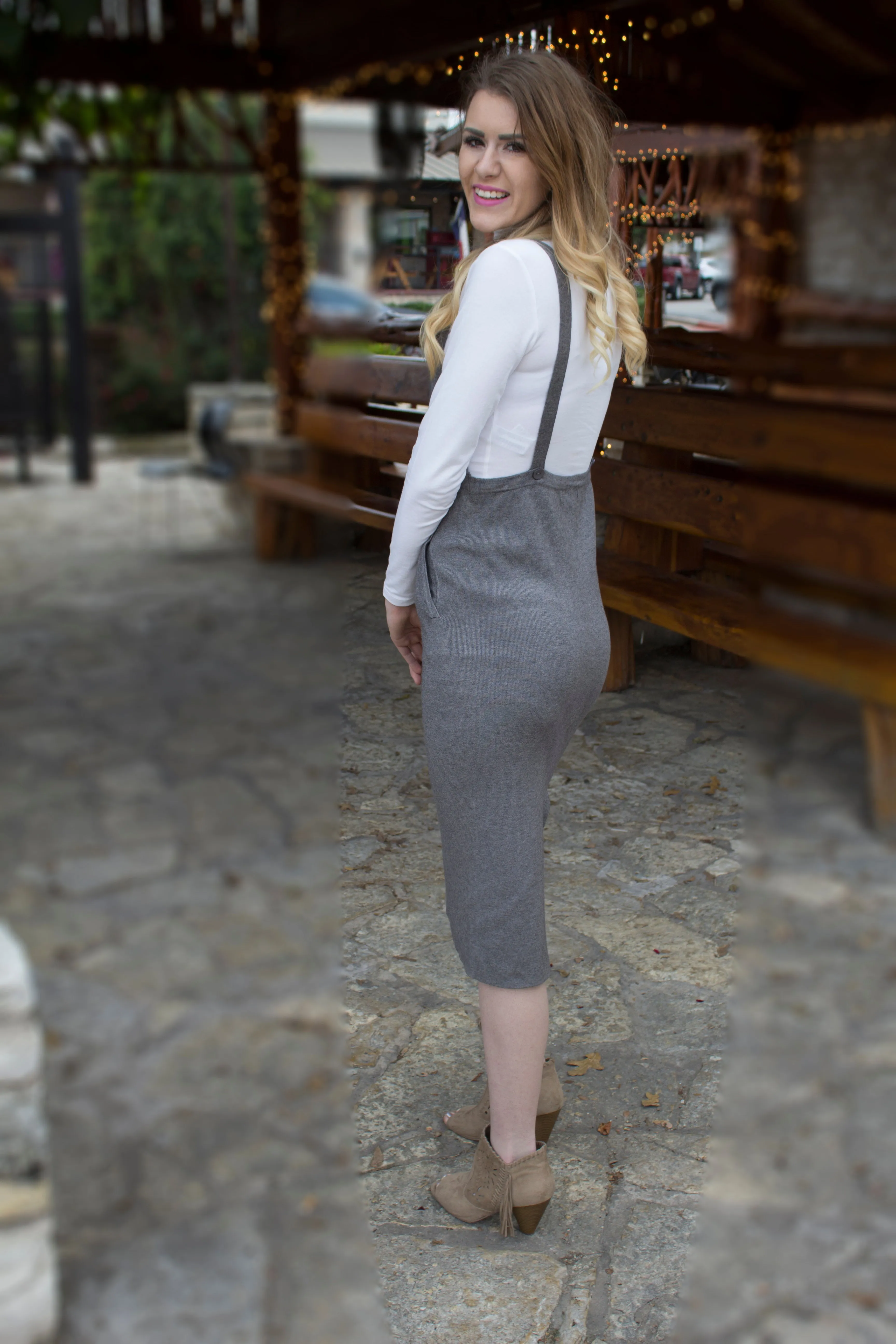 Grey Overall Cashmere Dress-345