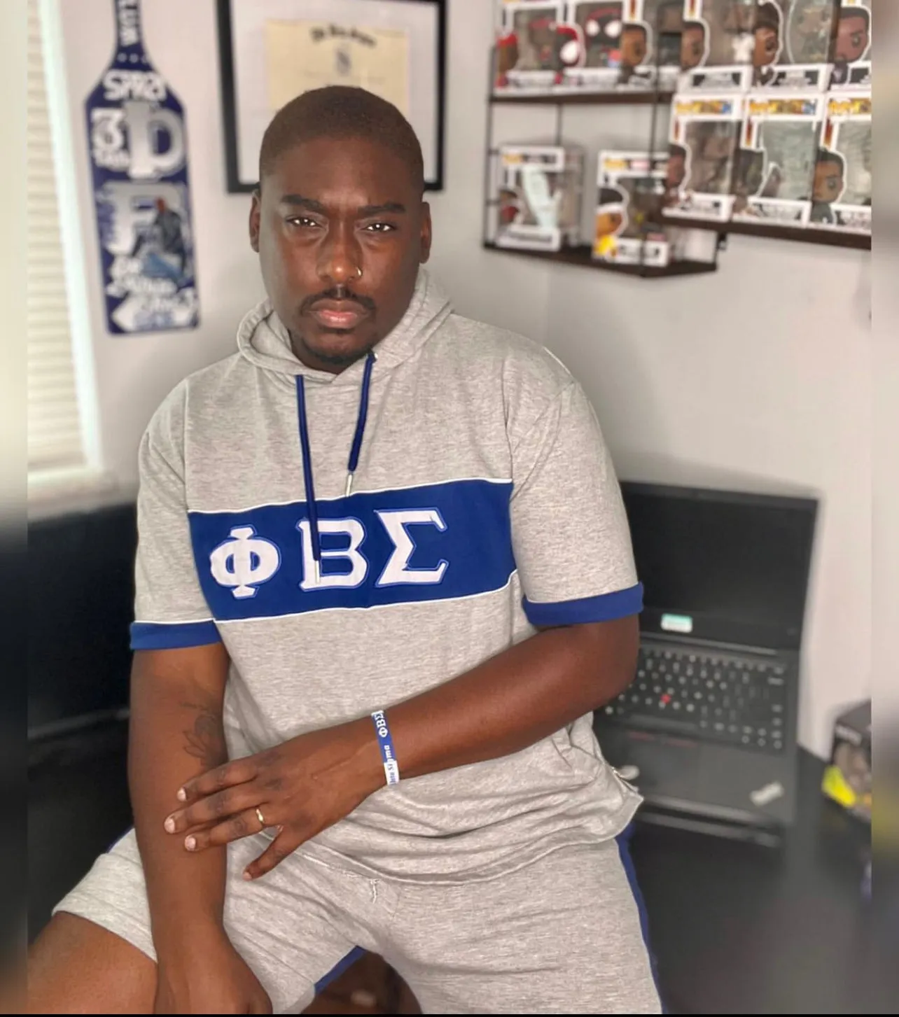 Grey Phi Beta Sigma SS Hoodie