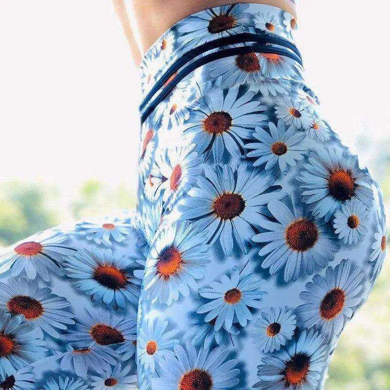 High Waist Designer Crochet Knit Print Push Up Leggings