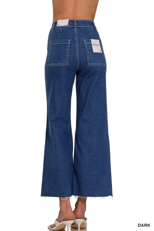 High Waist Wide Leg Jean- Dark Wash