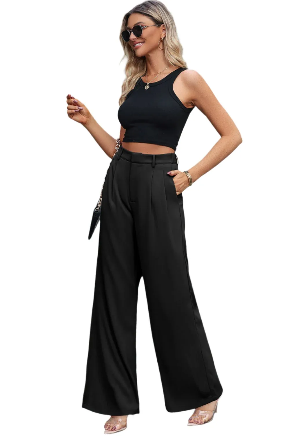 High Waist Wide Leg Pants