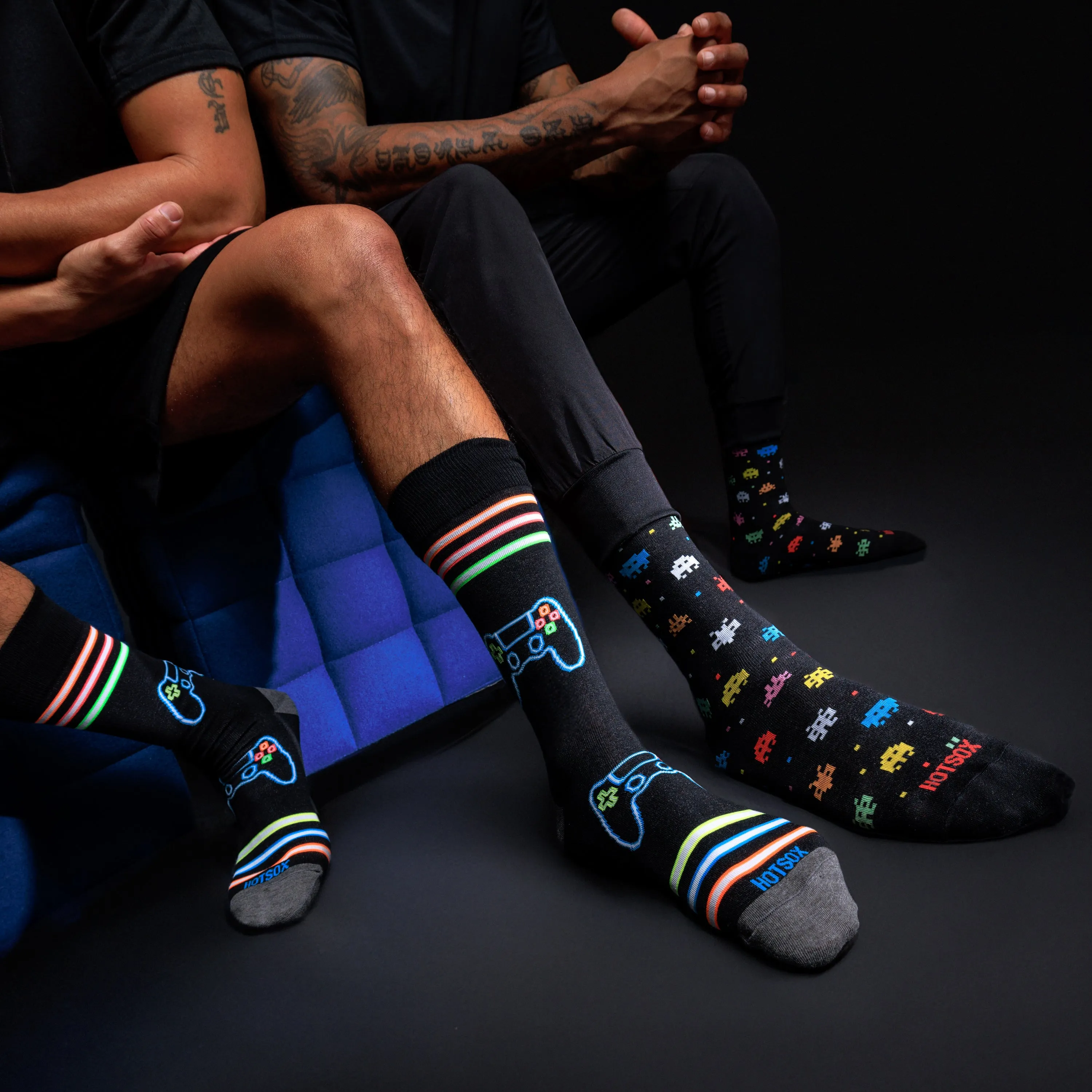 HOTSOX Men's Neon Gamer Crew Socks
