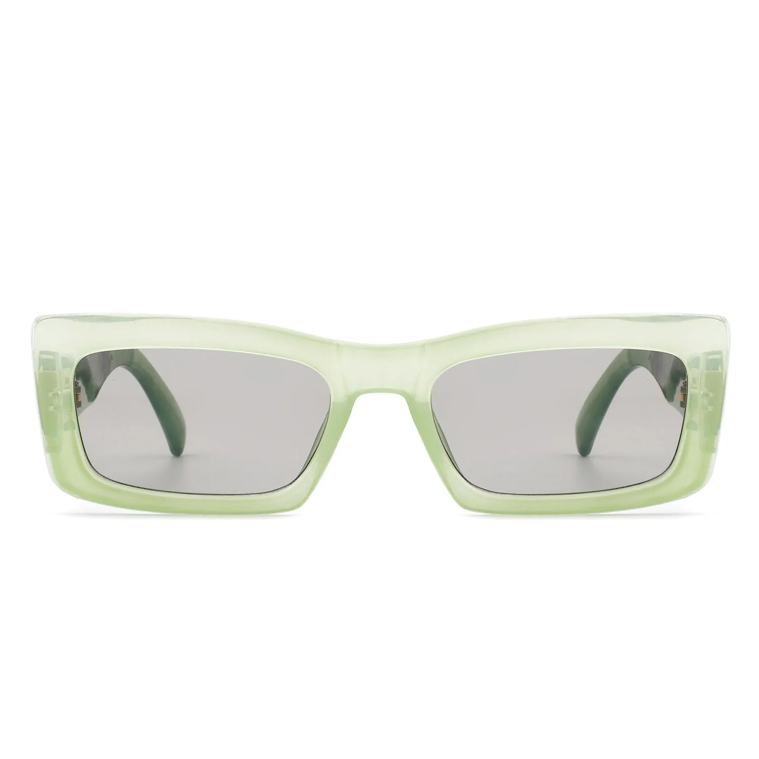 Illumyne - Retro Narrow Rectangle Flat Top Slim Fashion Sunglasses