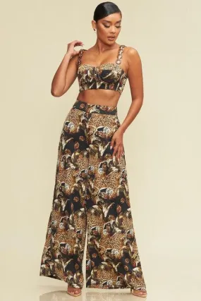 In the wild trim bustier and pant set