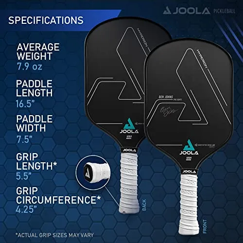 JOOLA Ben Johns Hyperion CFS 16mm Swift Pickleball Paddle - USAPA Approved for Tournament Play - Carbon Fiber Pickle Ball Racket - Maximum Speed with High Grit & Spin