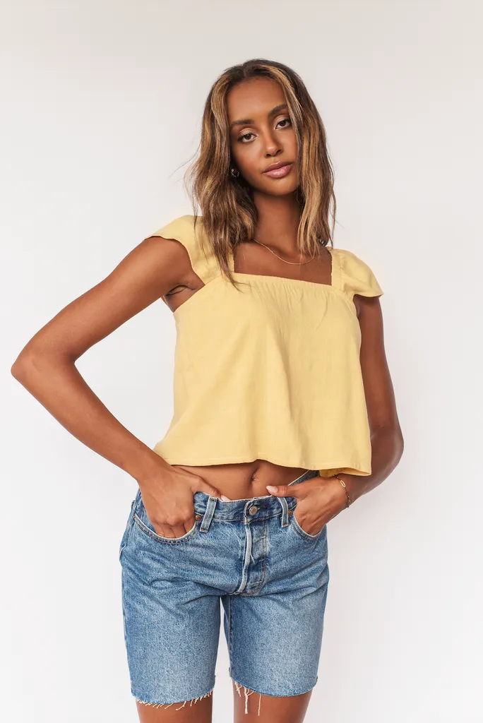 Lea Blouse - Cream/Soft Yellow