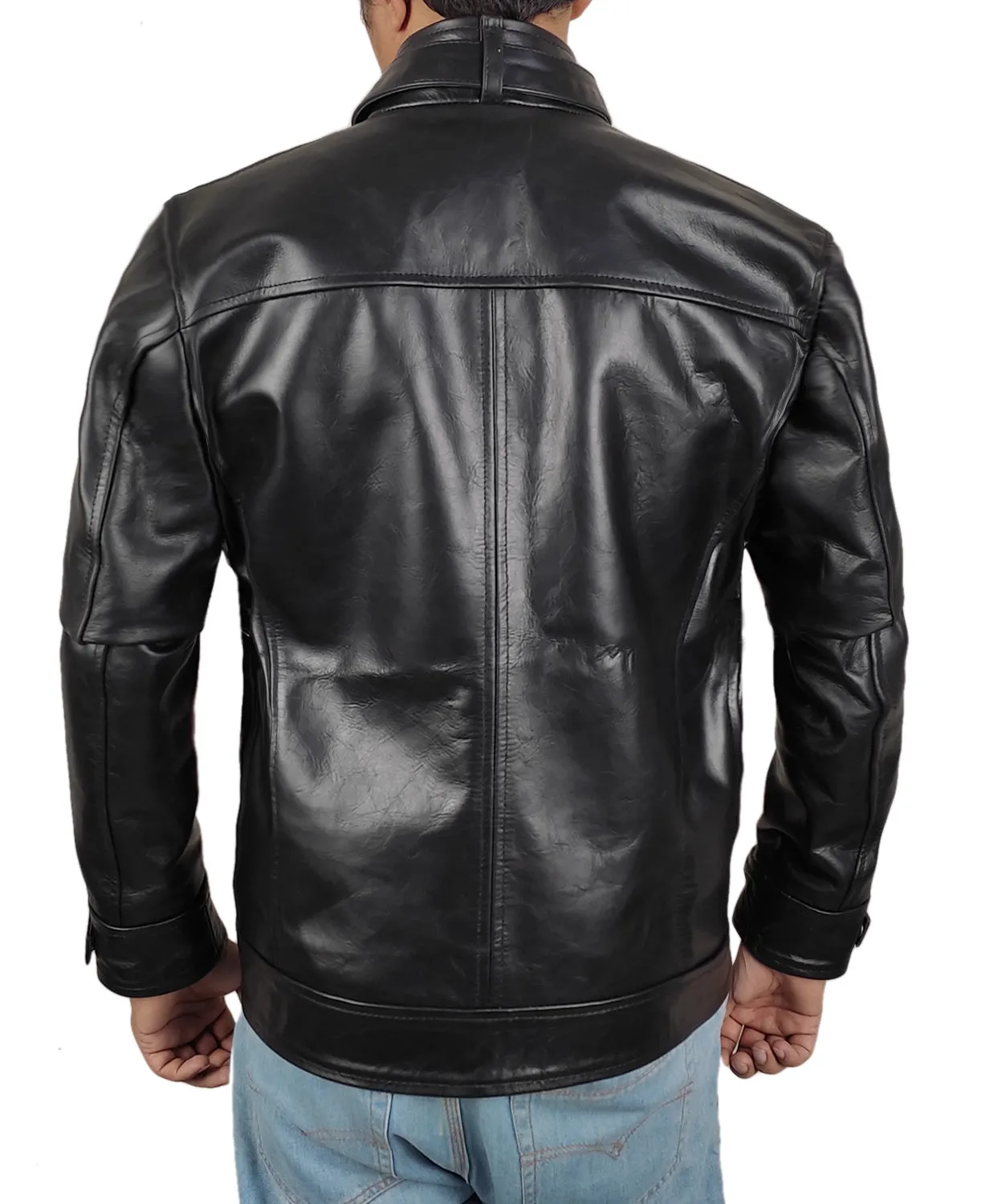 Leather Jackets Hub Mens Genuine Cowhide Leather Jacket (Black, Fencing Jacket) - 1501582