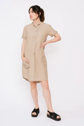 Linen Shirt Dress Sand