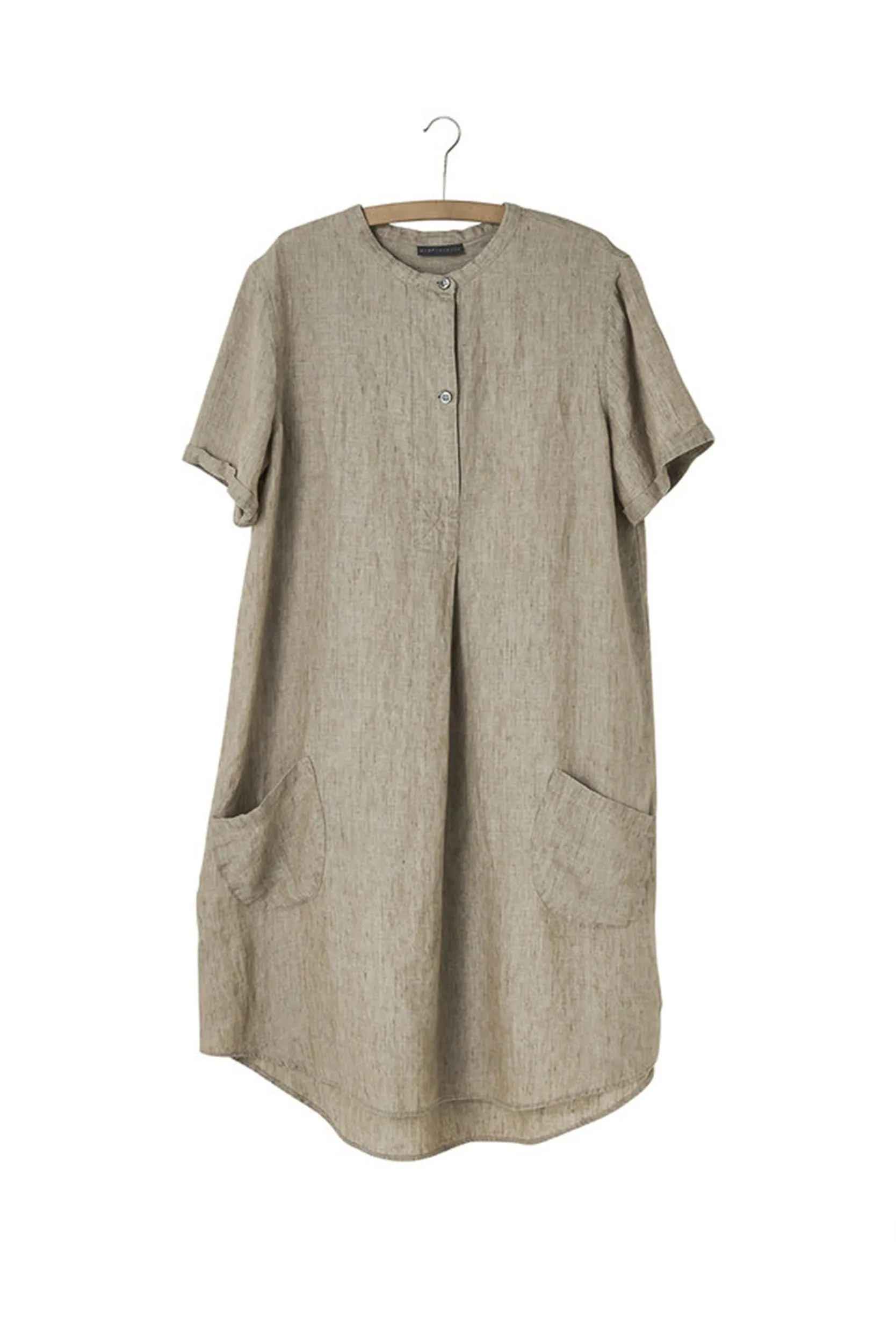 Linen Shirt Dress Sand