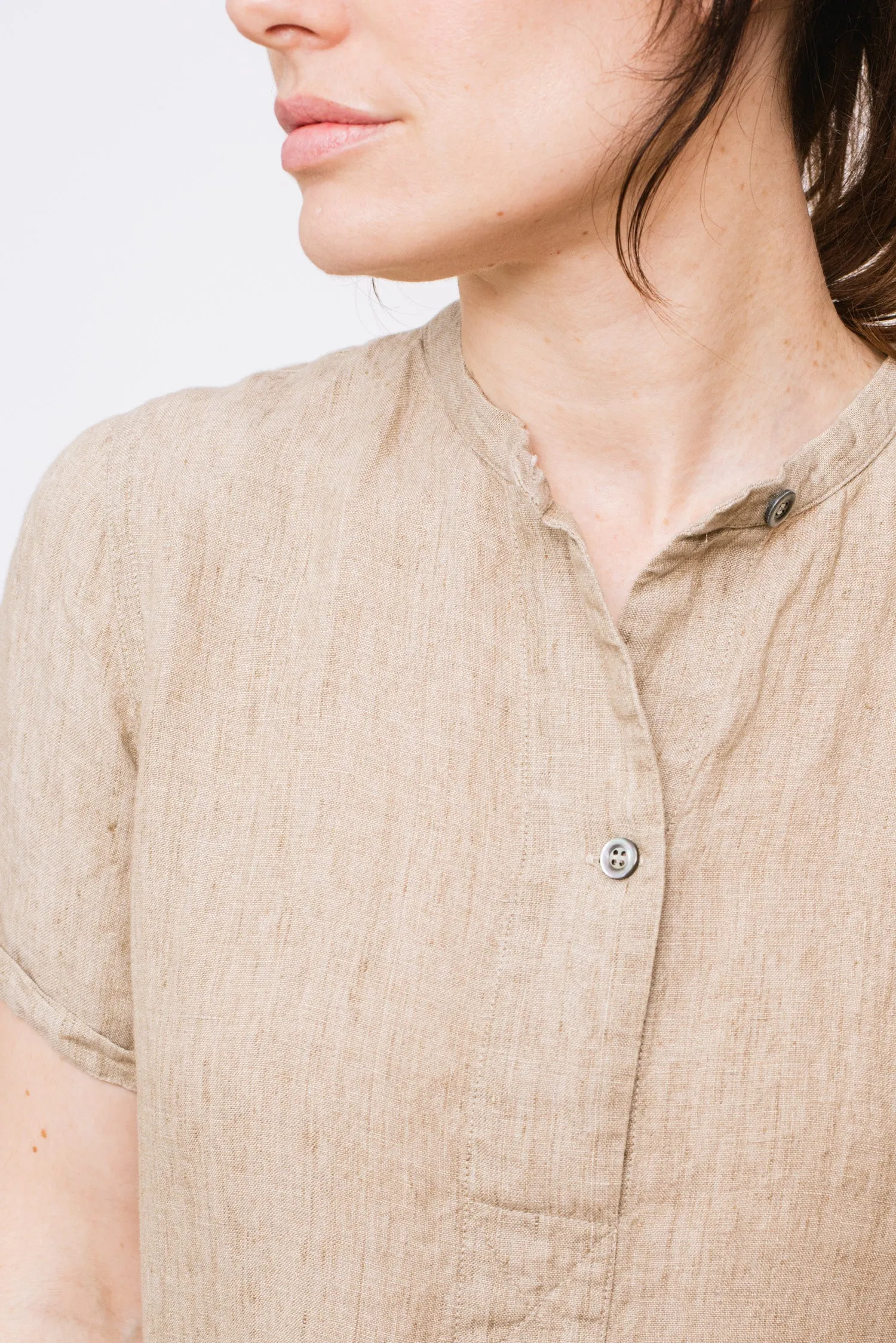 Linen Shirt Dress Sand