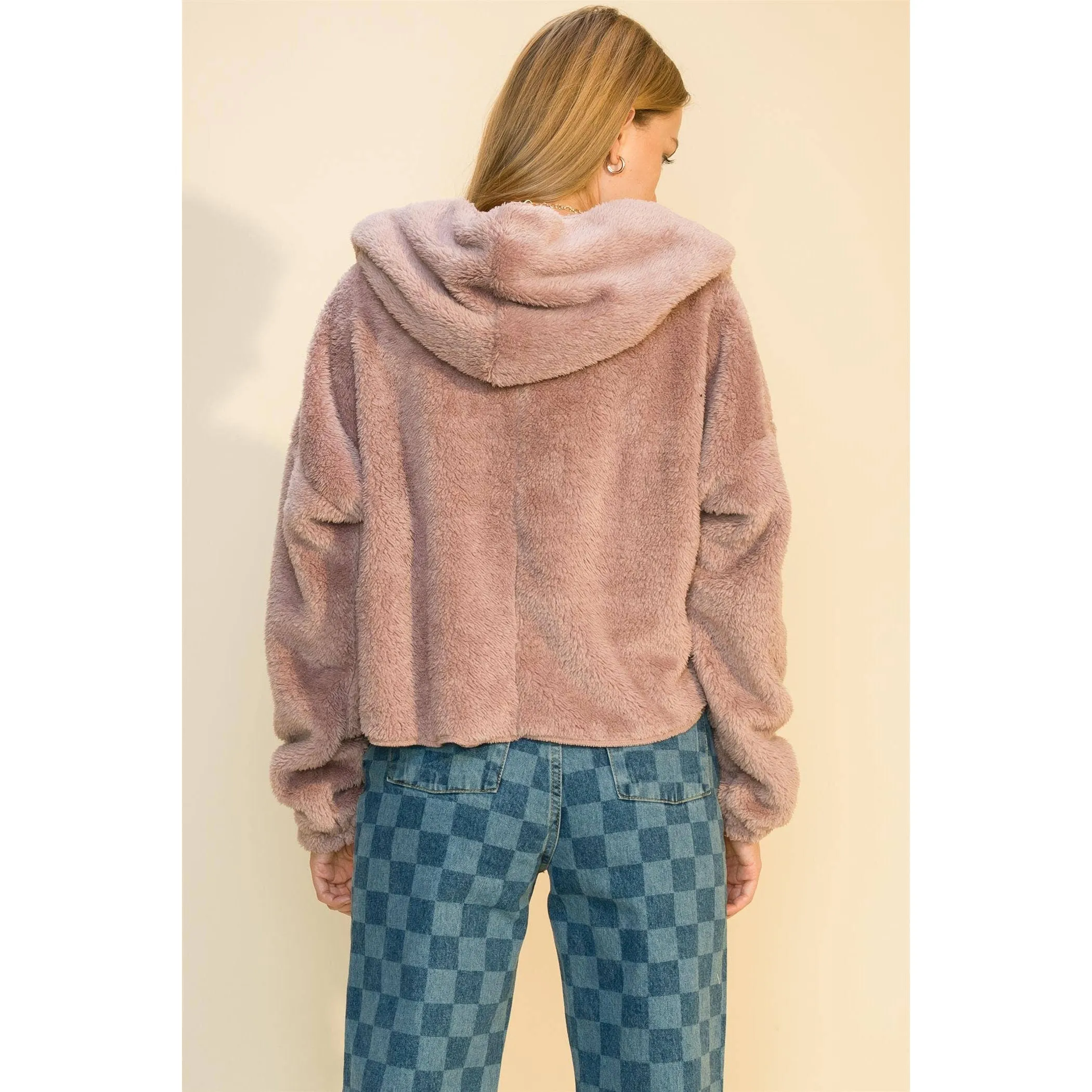Mauve Faux Fur Jacket