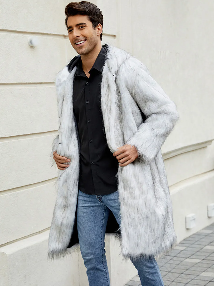 Men's Hooded Faux Fur Coat