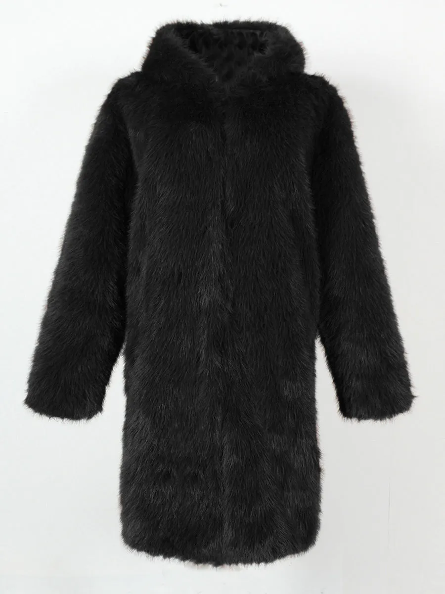 Men's Hooded Faux Fur Coat