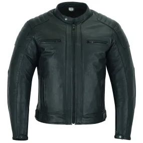 Men's Leather Motorbike Motorcycle Jacket Touring With Genuine CE Armour Biker