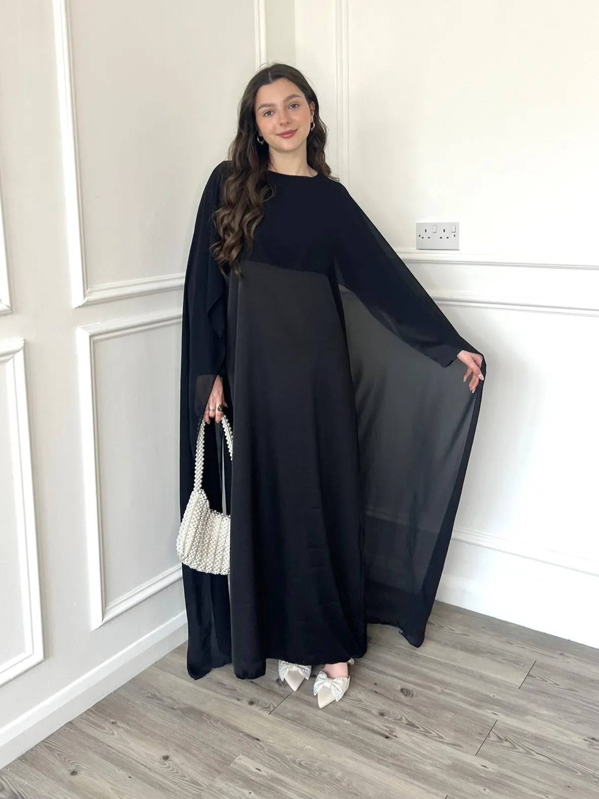 Miri Cape Dress - Black