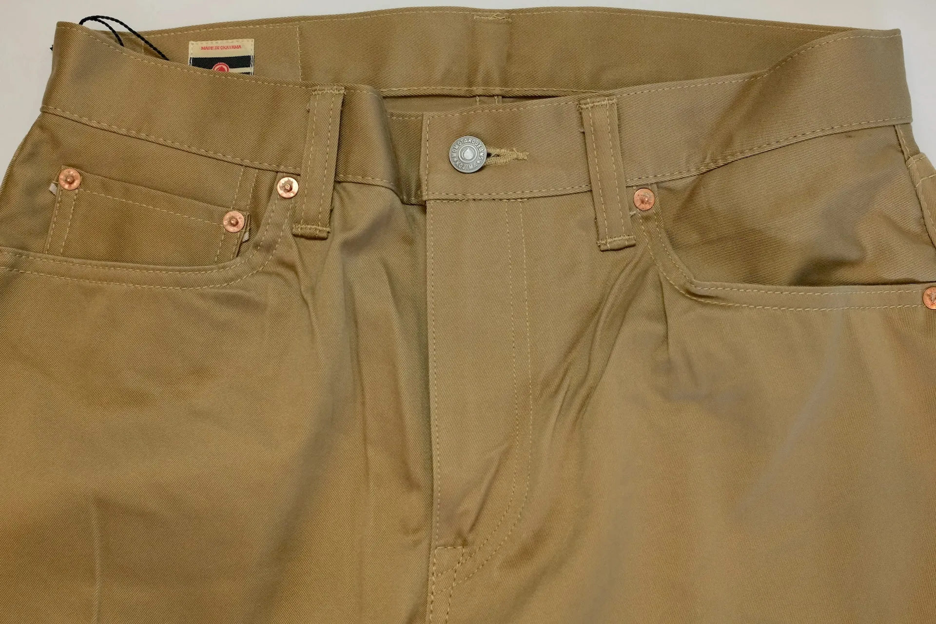 Momotaro 12.5oz Selvage Moleskin Trousers (Camel)