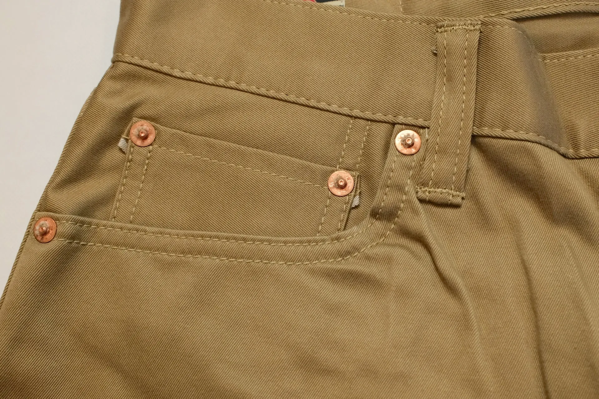 Momotaro 12.5oz Selvage Moleskin Trousers (Camel)