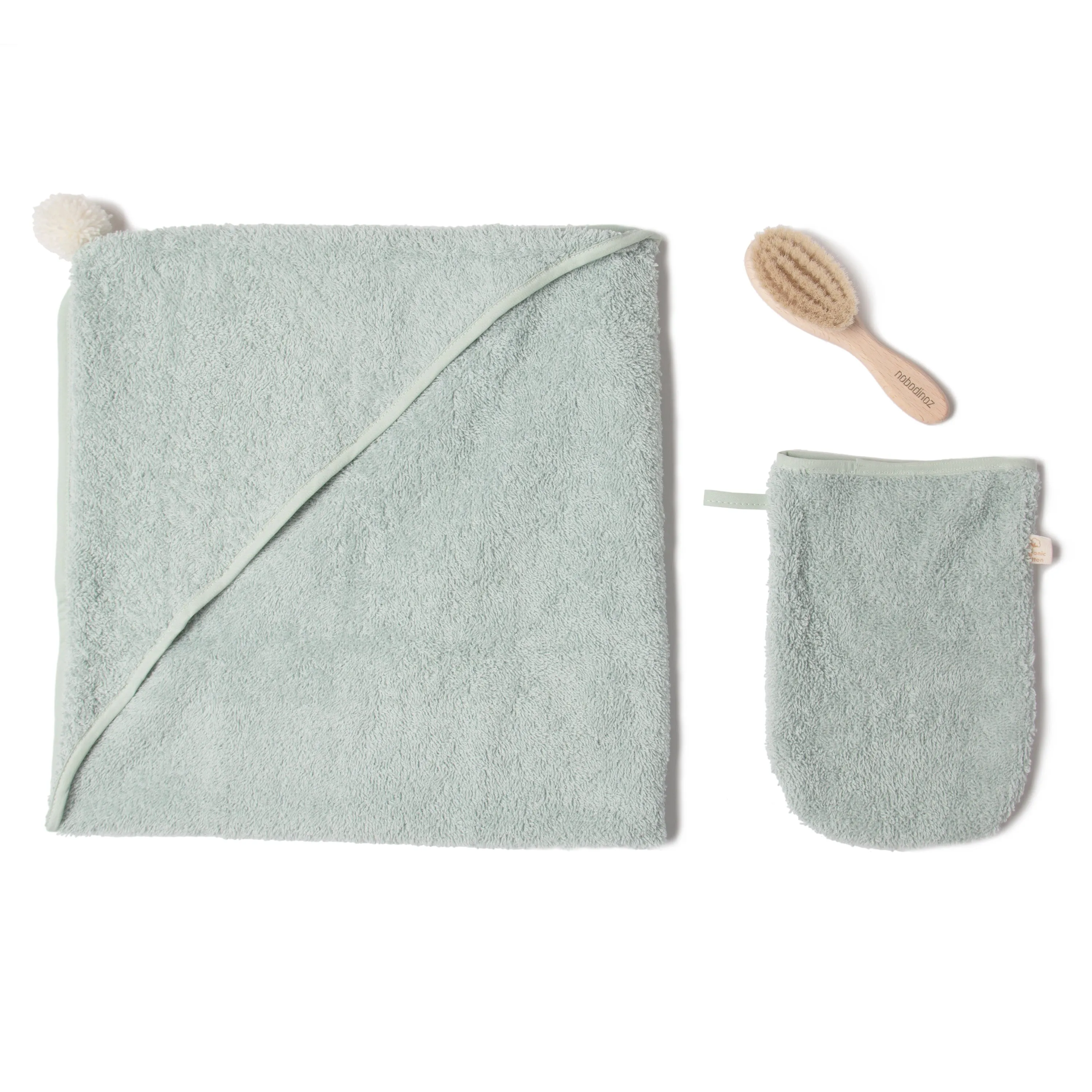 nobodinoz Cute Baby Bath Cape Green