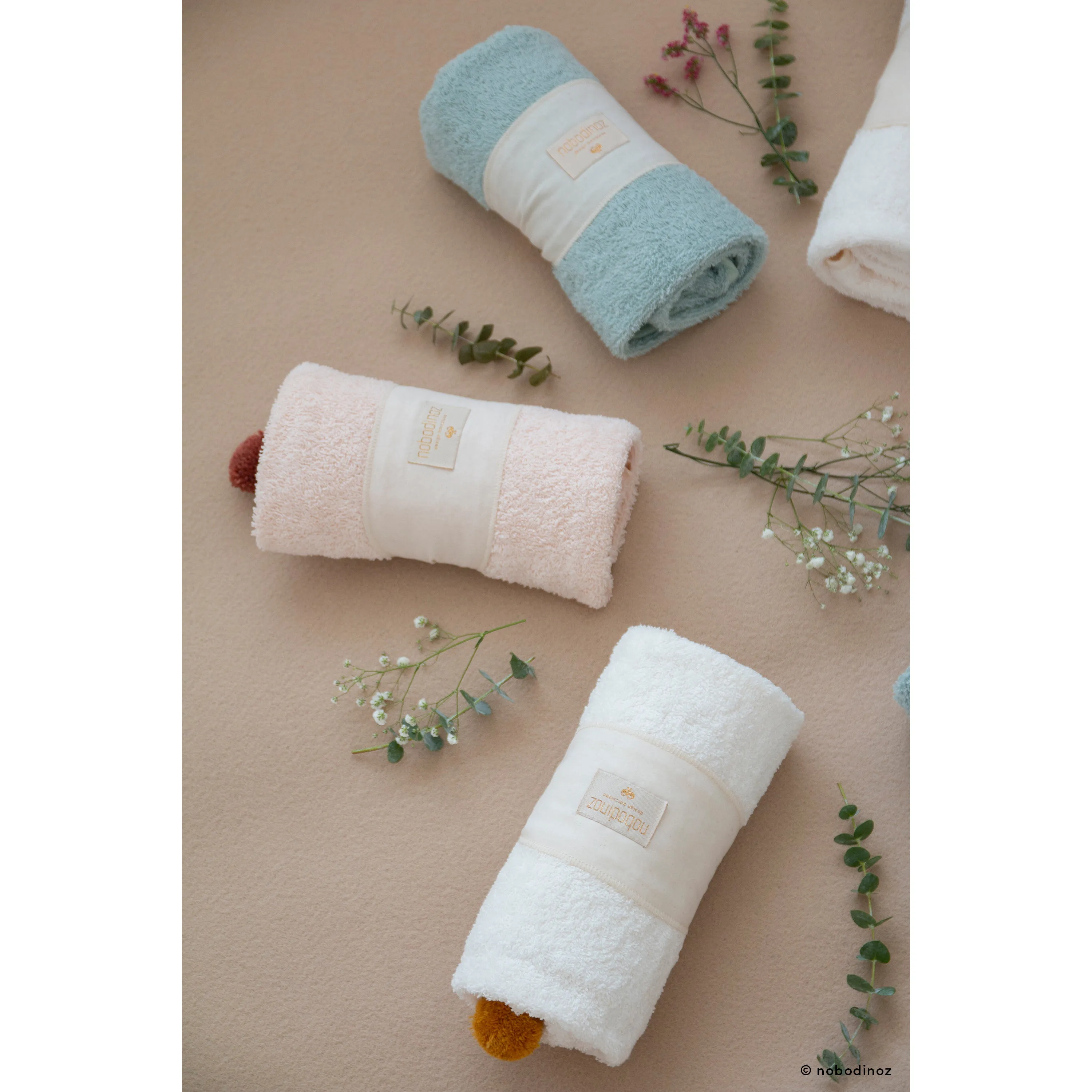 nobodinoz Cute Baby Bath Cape Green
