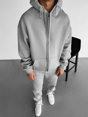 Oversize Zipper Hoodie - Grey