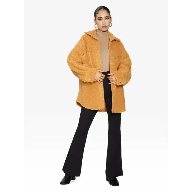 Oversized Patch Pocket Borg Teddy Shacket