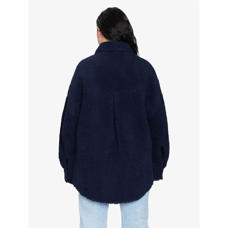 Oversized Patch Pocket Borg Teddy Shacket