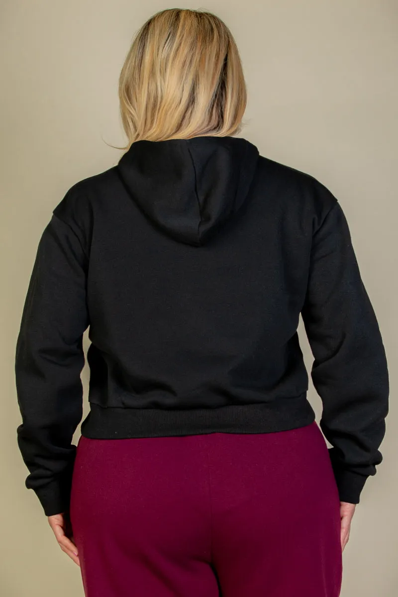 Plus Size Graphic Drop Shoulder Pull Over Hoodie