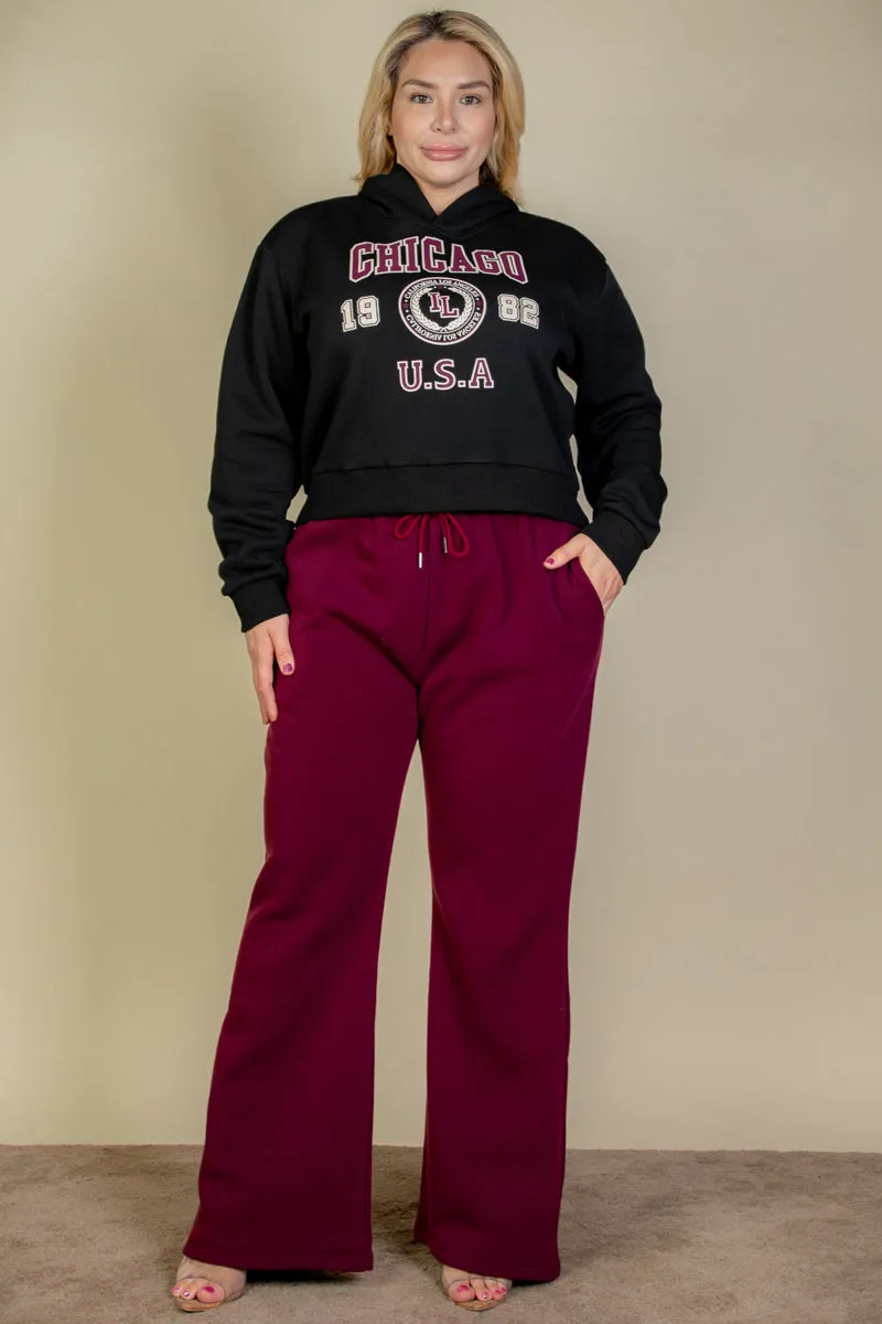 Plus Size Graphic Drop Shoulder Pull Over Hoodie