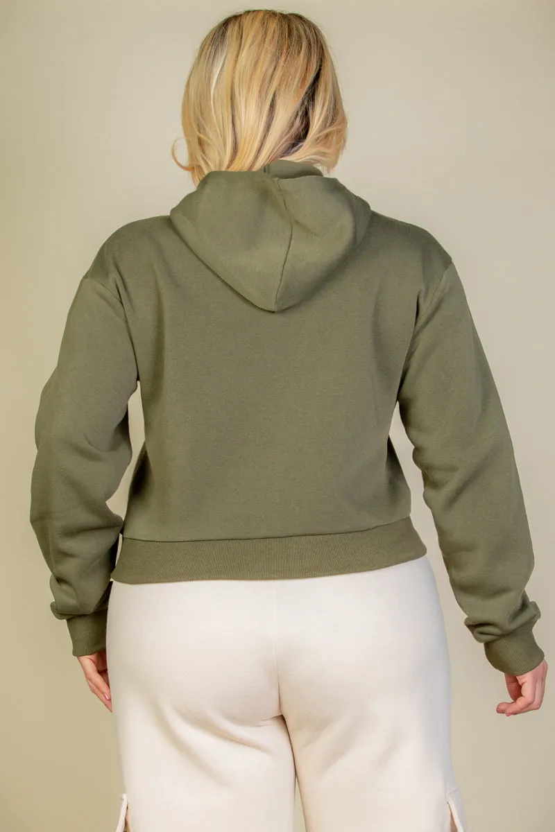 Plus Size Graphic Drop Shoulder Pull Over Hoodie