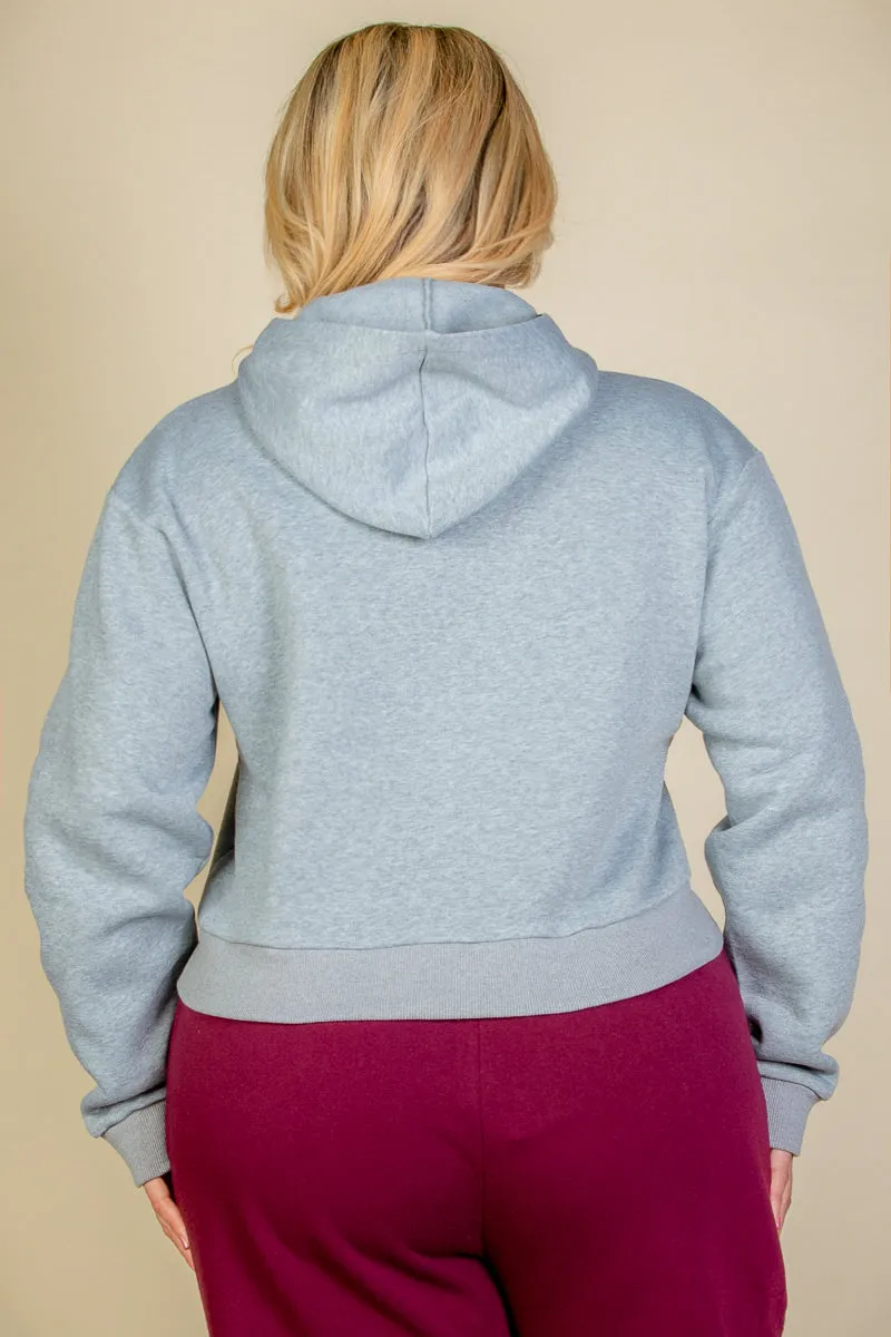 Plus Size Graphic Drop Shoulder Pull Over Hoodie