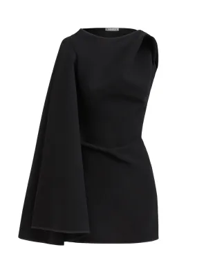 Prefix Cape Sleeve Dress Black