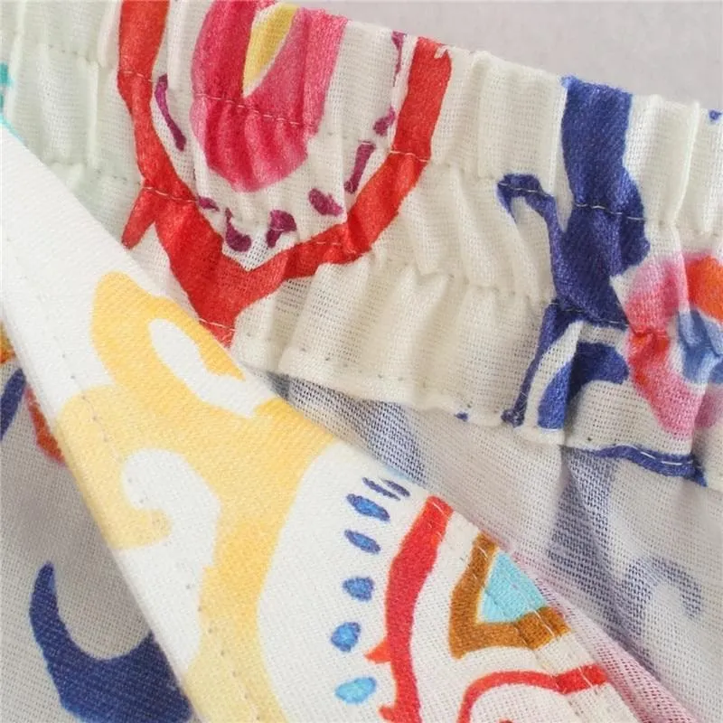 PRINTED HIGH WAIST FLARE PANTS