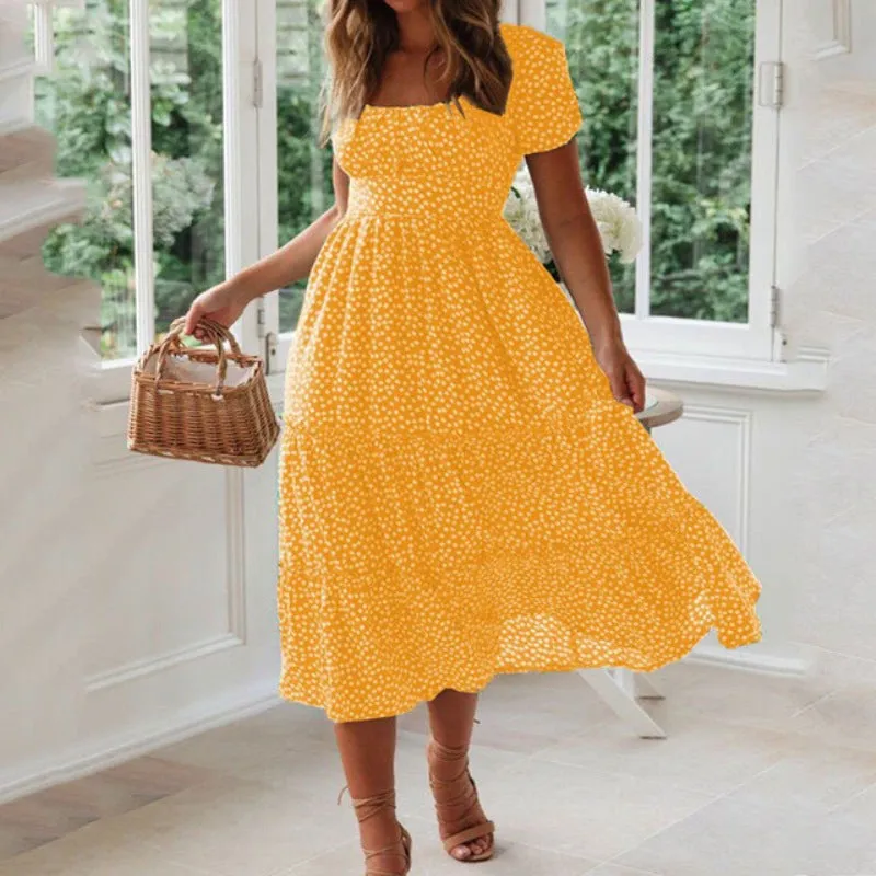 Rachel – Vintage Floral Puff Sleeve Maxi Dress
