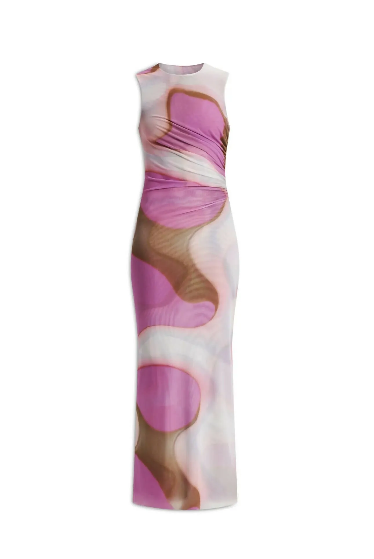Scanlan Theodore Italian Watercolour Print Dress in Pink/Tan