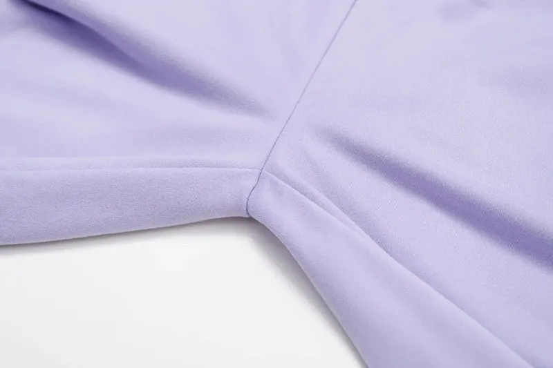 Solid Color V-Cut Long Sleeve And Sweatpants Set
