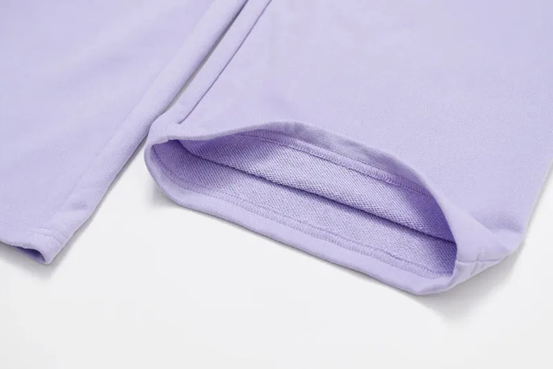 Solid Color V-Cut Long Sleeve And Sweatpants Set