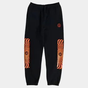 Spitfire Classic Swirl Embroidery Overlay Sweatpants Black - Orange - Yellow