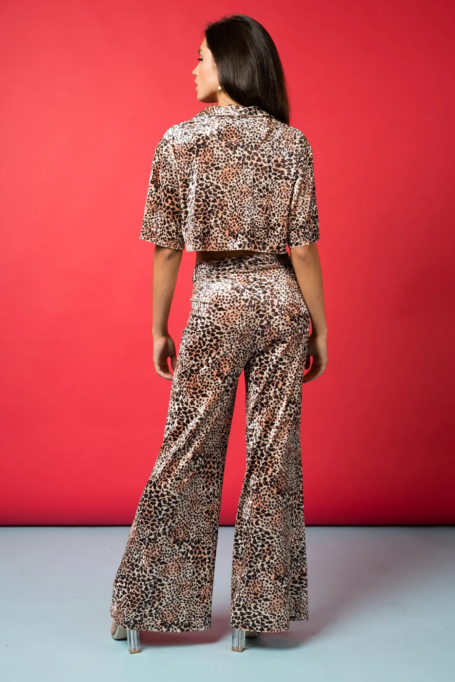 Velvet Leopart Cropped Shirt