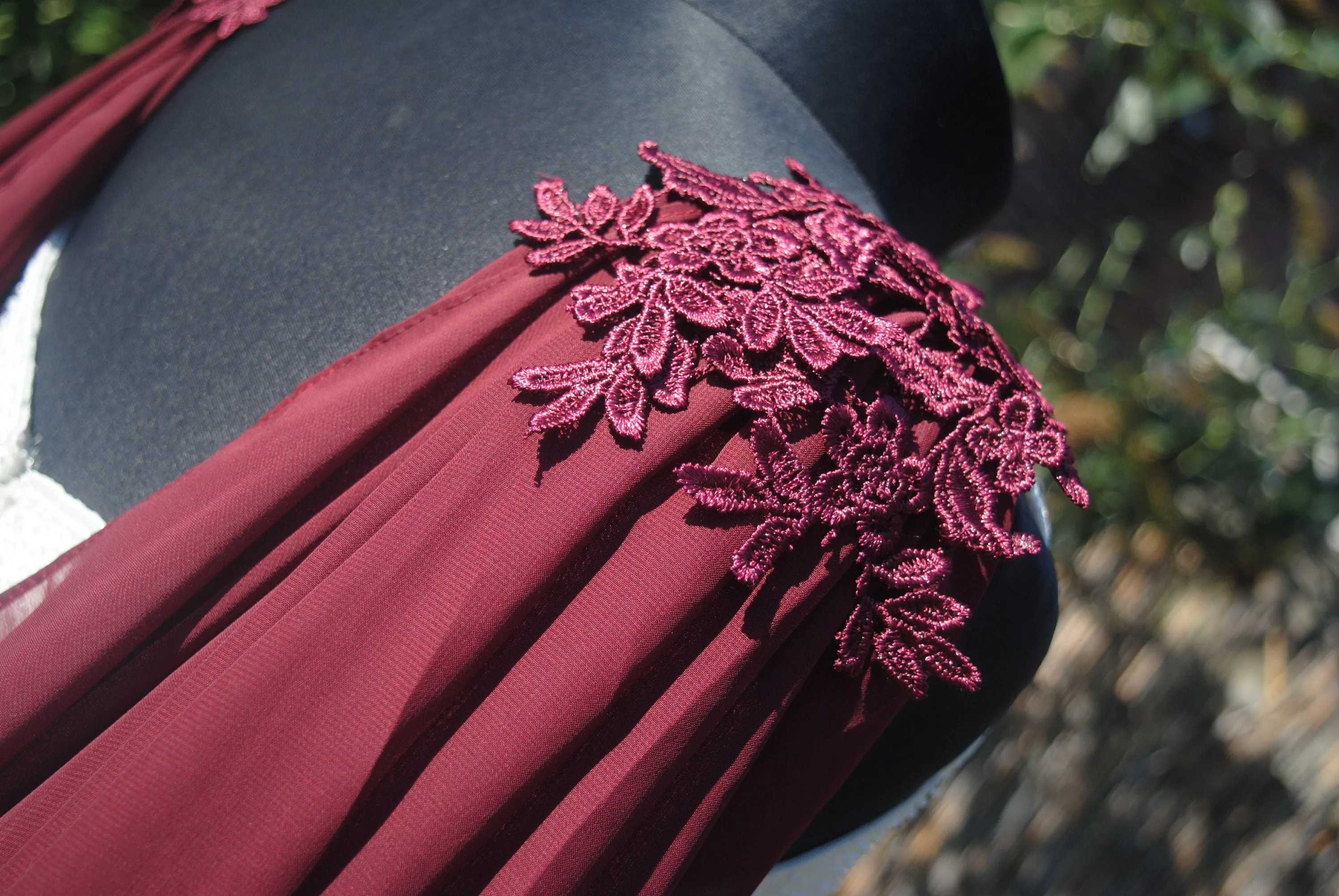 Wedding Cape - Chiffon Bridal Cloak with Lace - Red | Black | White | Ivory | Champagne