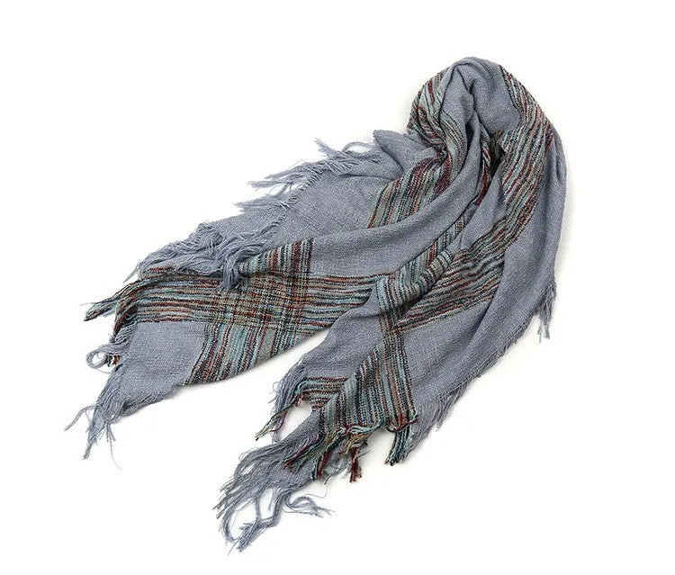 Winter Plaid Warm Acrylic Blanket Scarf