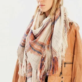 Winter Plaid Warm Acrylic Blanket Scarf