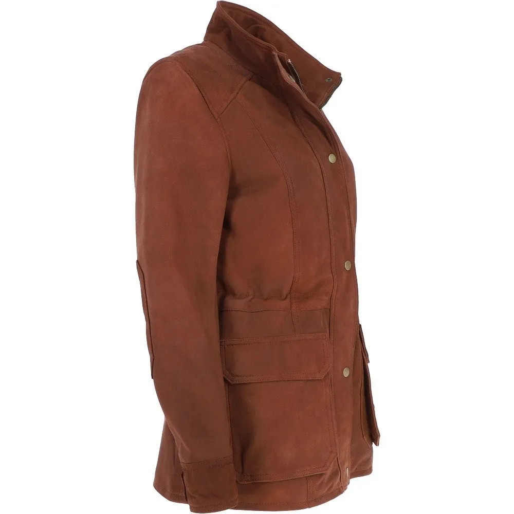 Womne's Brown Nubuck Leather Jacket