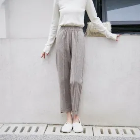 Woolen High Waist Warm Thicken Pants