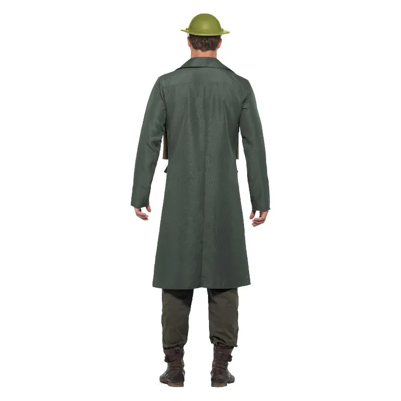 WW2 British Office Costume with Trench Coat Gree Adult