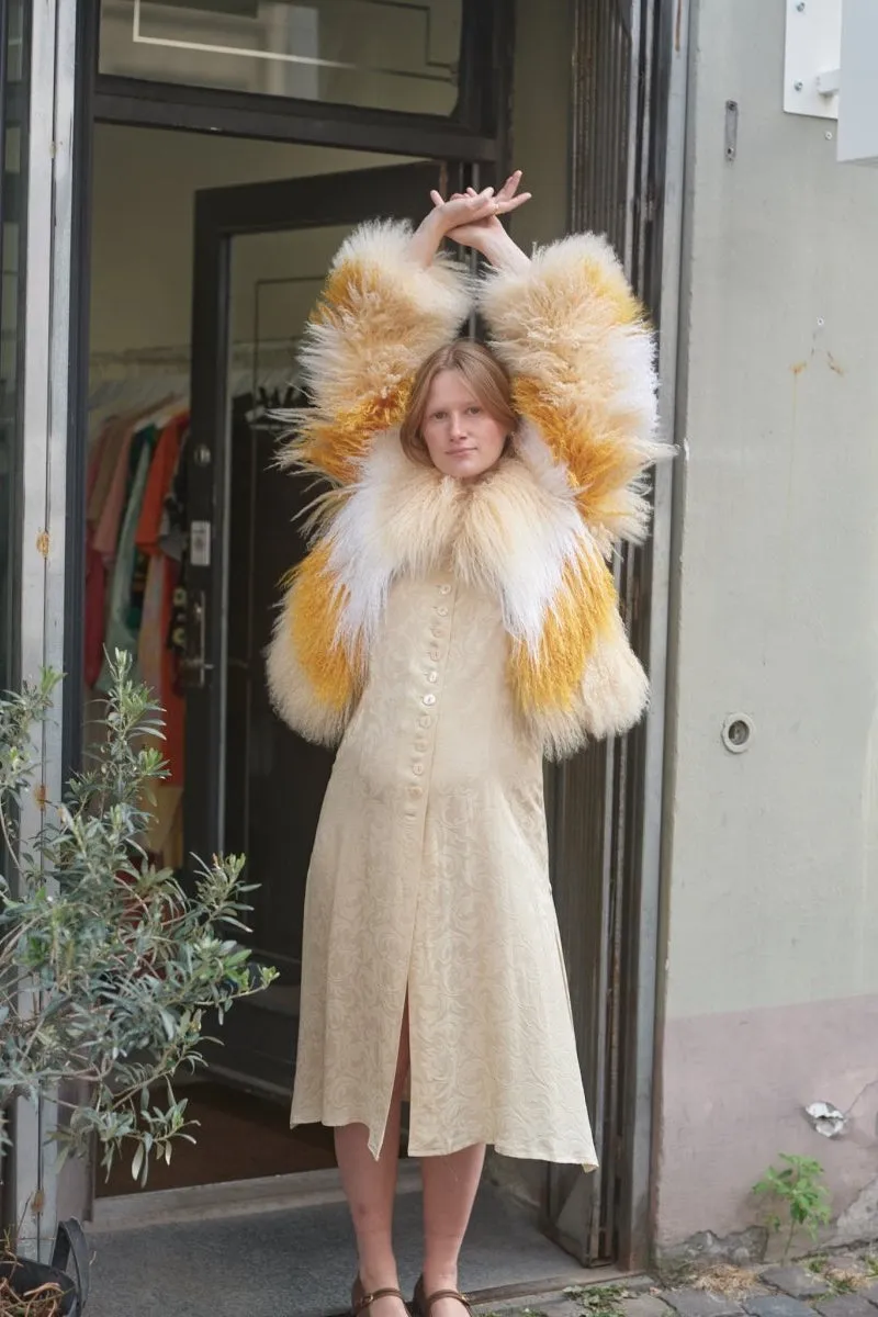 Yellow Mongolian Fur Coat