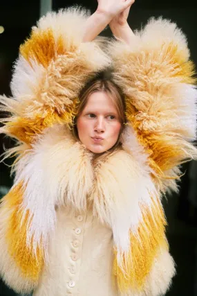 Yellow Mongolian Fur Coat
