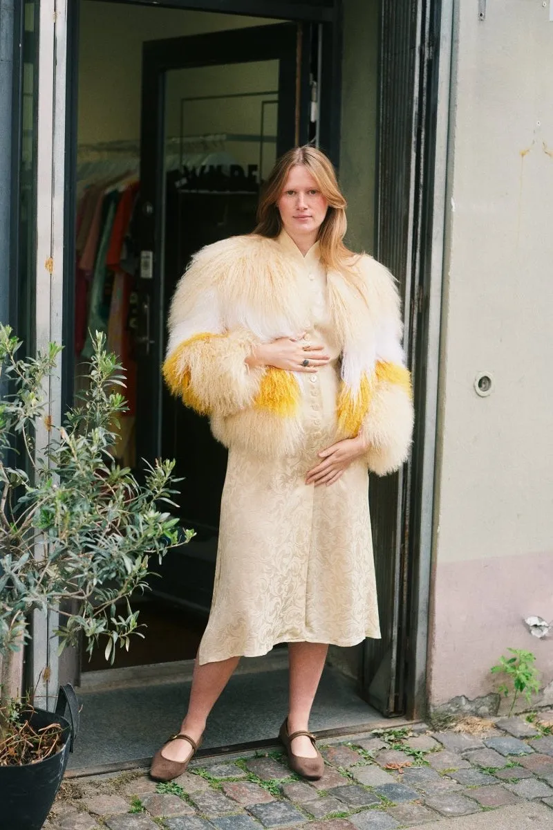 Yellow Mongolian Fur Coat